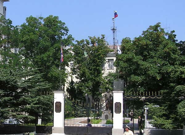 Headquarters of the Black Sea Fleet. The left wing houses the Intelligence 