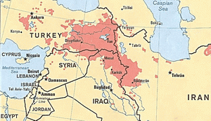 Районы компактного обитания курдов