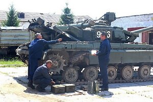  Field maintenance teams of the concern often under fire in front conditions repair weapons and equipment in the ATO zone