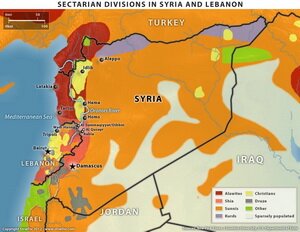 Етнічна карта Сирії та Лівану