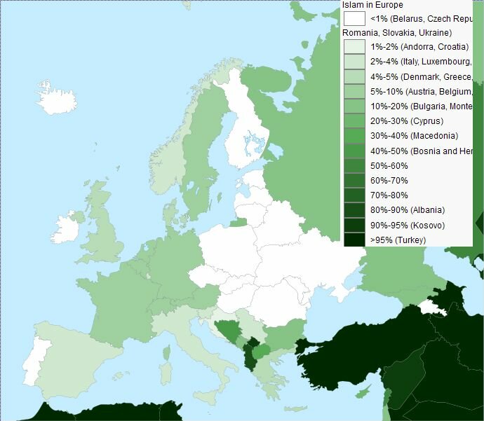 Ця карта добре показує, що гіпотетична Федерація Міжмор'я була б найбільш християнським, автентичним регіоном Європи